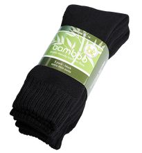 Load image into Gallery viewer, Extra Thick Black Bamboo Socks - 3 Pack - The Hippie House