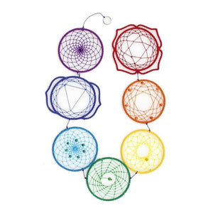 7 Hooped Chakra Dreamcatcher - 10cm x 90cm - The Hippie House