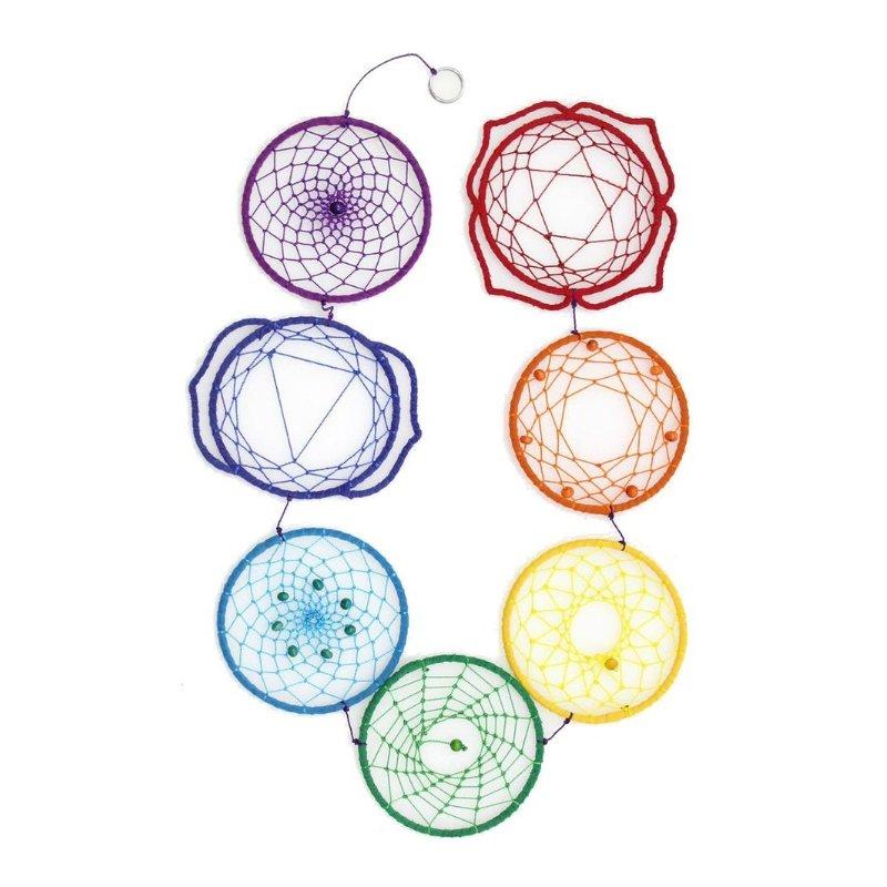 7 Hooped Chakra Dreamcatcher - 10cm x 90cm - The Hippie House