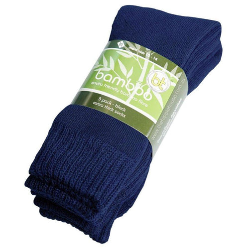 Extra Thick Blue Bamboo Socks - 3 Pack - The Hippie House
