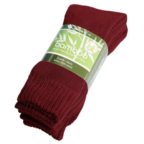 Extra Thick Burnt Red Bamboo Socks - 3 Pack - The Hippie House