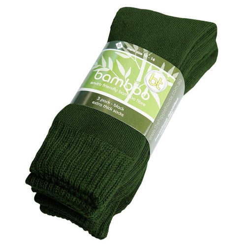 Extra Thick Green Bamboo Socks - 3 Pack - The Hippie House