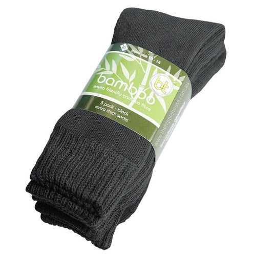Extra Thick Grey Bamboo Socks - 3 Pack - The Hippie House
