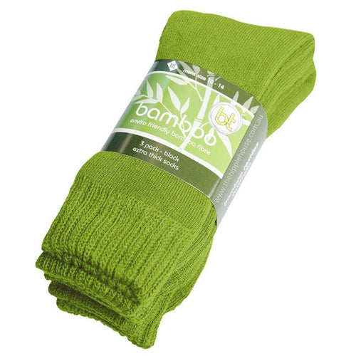 Extra Thick Lime Bamboo Socks - 3 Pack - The Hippie House