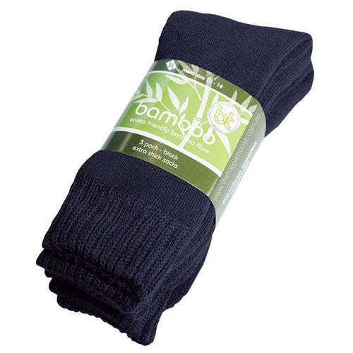 Extra Thick Navy Bamboo Socks - 3 Pack - The Hippie House