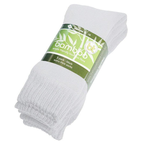 Extra Thick White Bamboo Socks - 3 Pack - The Hippie House