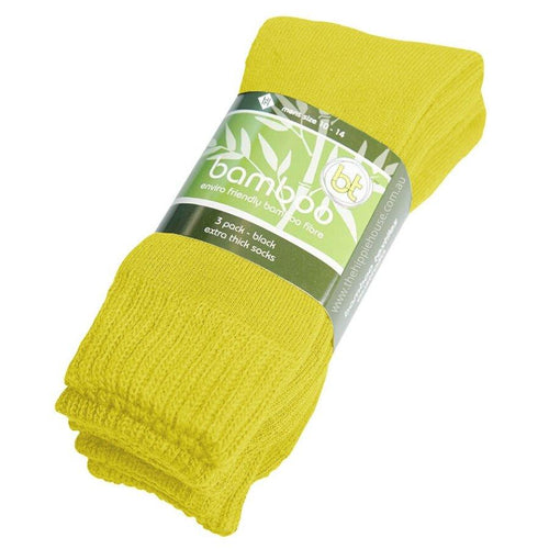 Extra Thick Yellow Bamboo Socks - 3 Pack - The Hippie House