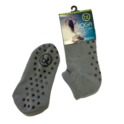 Grey Bamboo Yoga Grip Socks - The Hippie House