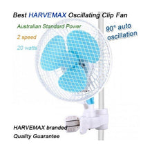 Load image into Gallery viewer, HarveMax 6&quot; Oscillating Clip Fan 20W - The Hippie House
