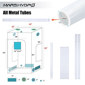 Mars Hydro Grow Tent - 120cm x 120cm x 200cm - The Hippie House