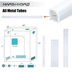 Mars Hydro Grow Tent - 120cm x 60cm x 180cm - The Hippie House