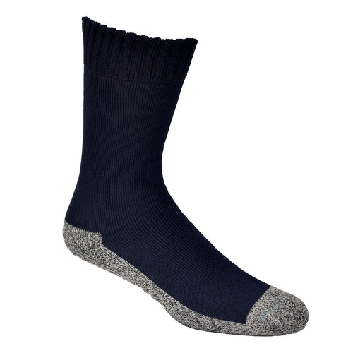 Navy Bamboo Work Socks With Charcoal Sole - The Hippie House