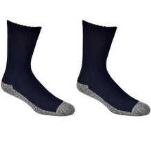 Load image into Gallery viewer, Navy Bamboo Work Socks With Charcoal Sole - 2 Pack - The Hippie House
