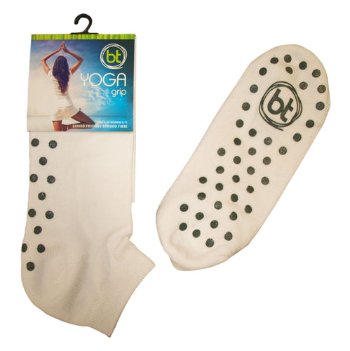 White Bamboo Yoga Grip Socks - The Hippie House